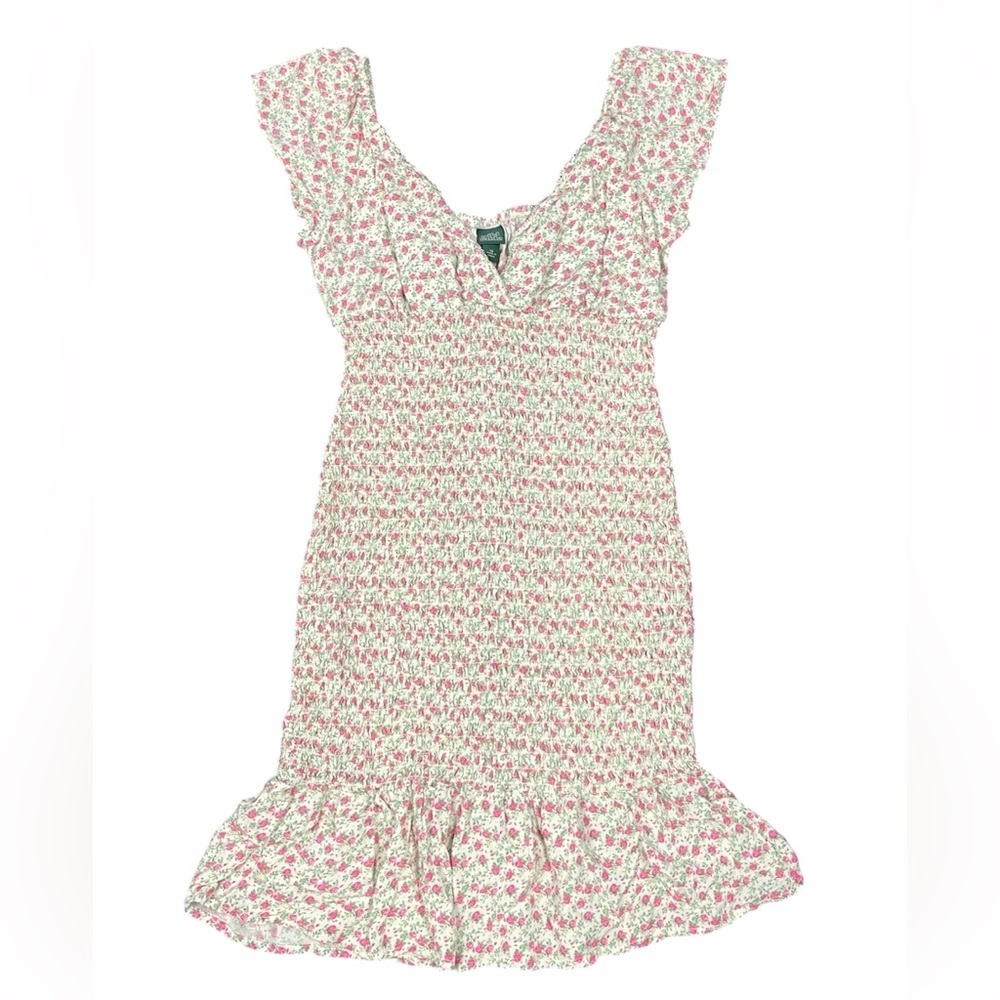 💖5 for $25💖 Wild Fable Floral Print Smocked Dress XS Short Sleeve Ruffle Hem